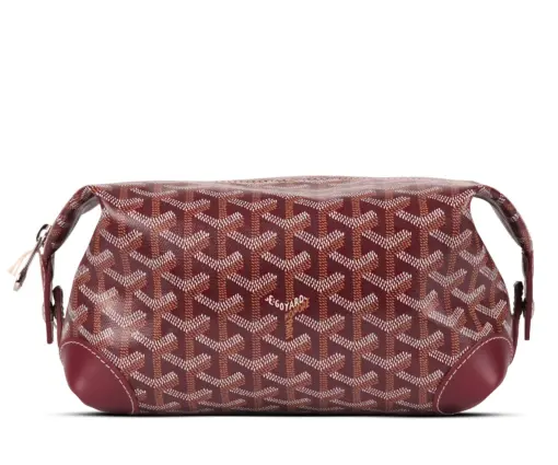 Goyard Bowling 25 Grey Toiletry Bag Red