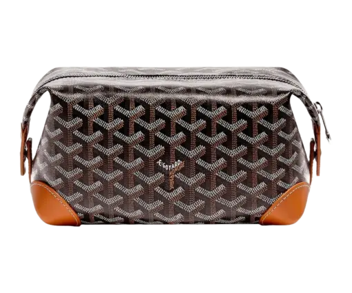 Goyard Bowling 25 Grey Toiletry Bag Black/ Tan