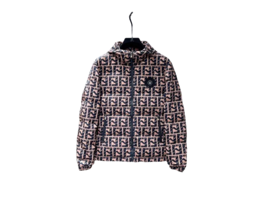 Fendi FF-Pattern Puffer Jacket Pink/Black