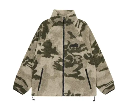 Camouflage Fleece Jacket – Essentials Fear of God High Neck Zip Up