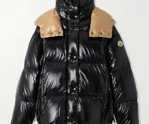 Moncler Parana Logo Appliquéd Quilted Shell Hooded Down Jacket Black