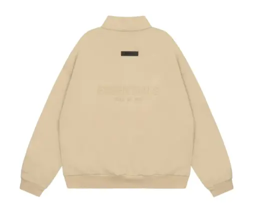 Alternative view of Fear Of God Essentials Jacket – Beige Mock Neck Zip Up Streetwear Jacket