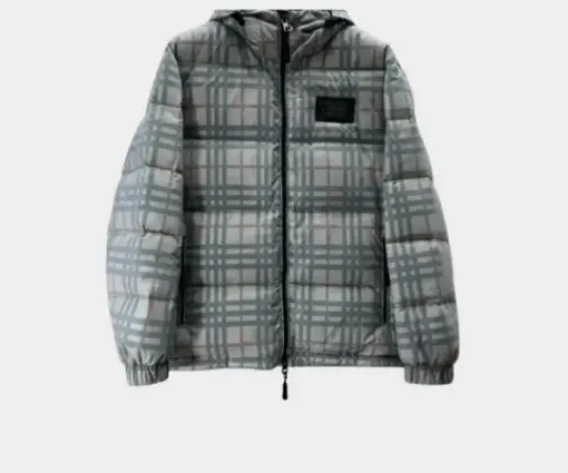 Burberry Down Jacket Gray Print