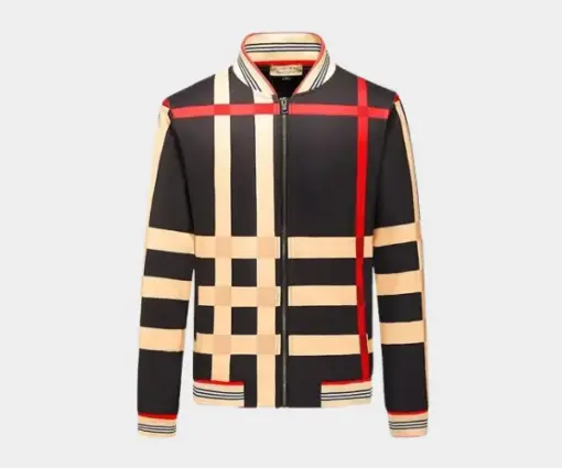 Burberry Jacket Black Beige Print