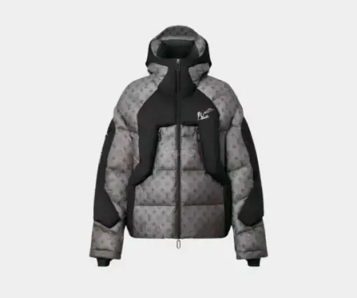 LV Monogram Down Jacket Light Taupe/Black