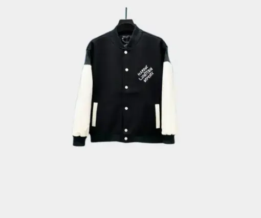 LV Cotton Jersey Varsity Blouson Jacket Black