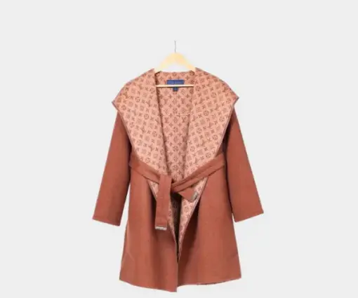 LV Long Wool Coat Full Brown