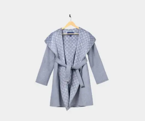 LV Long Wool Coat Full Grey