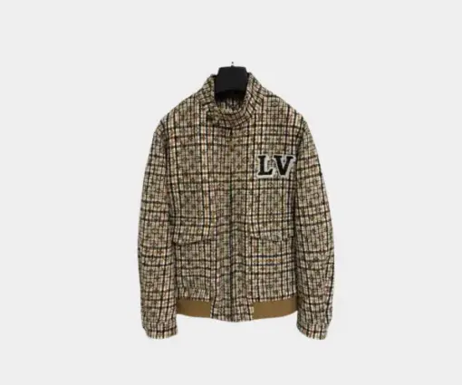 LV New Jacket White Brown Print