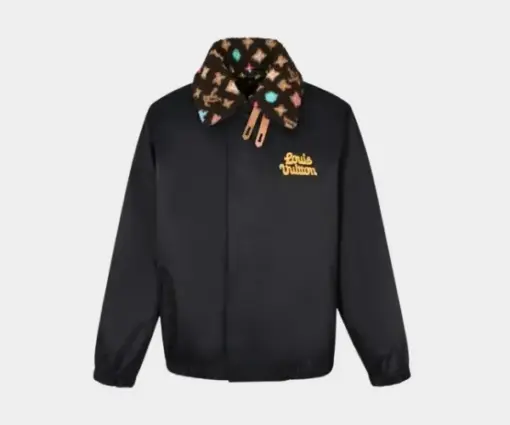 LV Jacket Black Yellow Logo