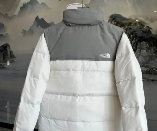 Alternative view of The North Face Nuptse Jacket White Grey