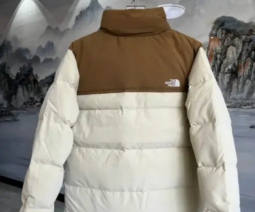 Alternative view of The North Face Nuptse Jacket Brown/ White