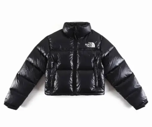 The North Face Nuptse Cropped Puffer Jacket Black