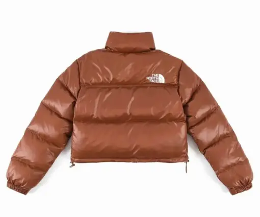 Alternative view of The North Face Nuptse Cropped Puffer Jacket Brown