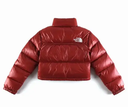 Alternative view of The North Face Nuptse Cropped Puffer Jacket Burgundy