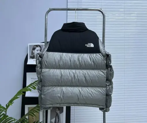 Alternative view of The North Face Nuptse Jacket Metallic Green/Black