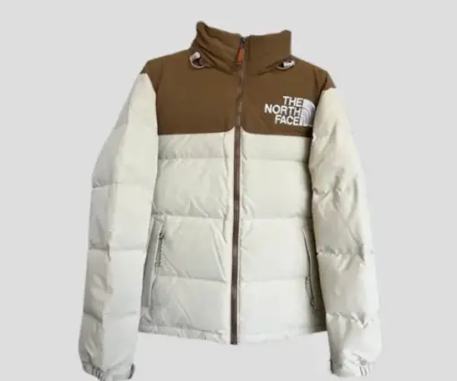 The North Face Nuptse Jacket Brown/ White