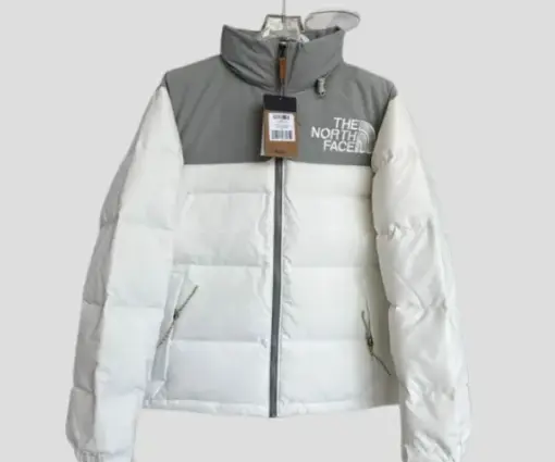 The North Face Nuptse Jacket White Grey