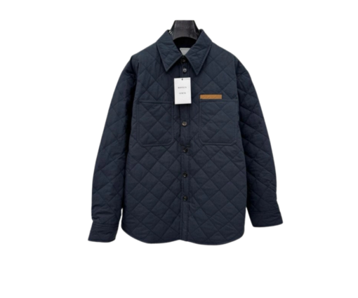Bottega Veneta Quilted Cotton Jacket Midnight Blue