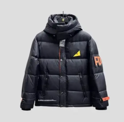 Fendi Logo Puffer Jacket Black