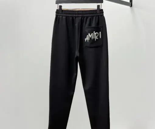 Alternative view of Amiri Sweatpant Black Embroidered White Logo Designed