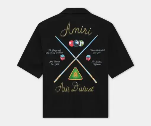 Alternative view of AMIRI POOL CUE BOWLING SHIRT BLACK