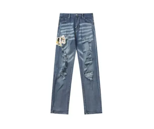 Amiri Distressed Straight Leg Denim Jeans