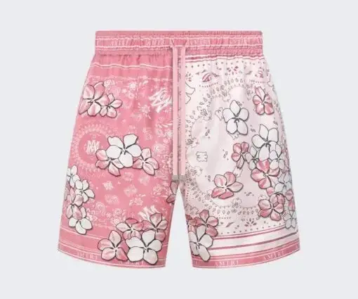 AMIRI Bandana Floral Shorts Flamingo Pink
