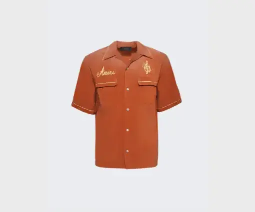 Amiri Saturday Night Camp Shirt Burnt Orange