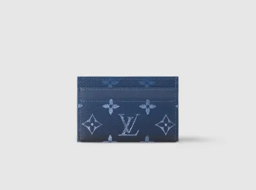LV Double Card Holder Blue