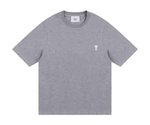 AMI Paris Cropped T-Shirt Gray
