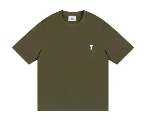 AMI Paris Cropped T-Shirt Olive Green