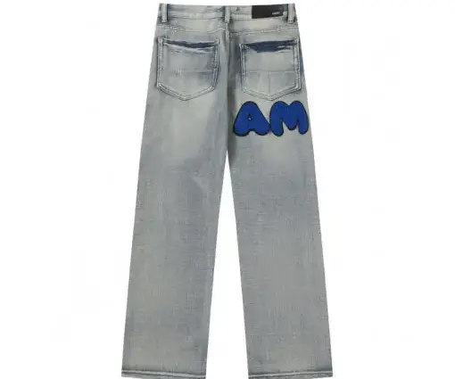 Alternative view of Amiri Denim Jeans Gray Wiith Blue Monogram