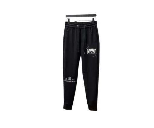 Amiri Sweatpant Black Embroidered Blue Logo