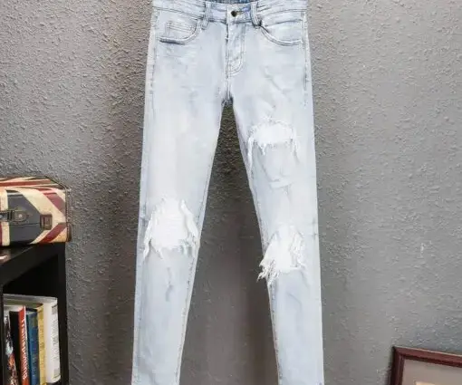 Amiri MX1 Distressed Skinny Jeans Light Wash