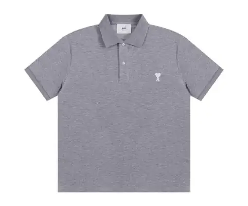 Ami Paris Polo T-Shirt Gray