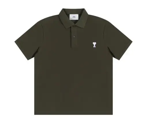 Ami Paris Polo T-Shirt Army Green