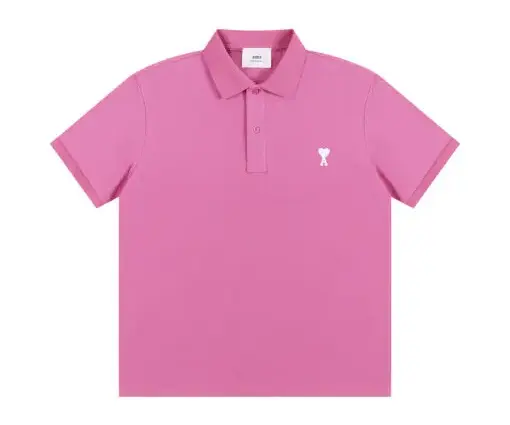 Ami Paris Polo T-Shirt Pink