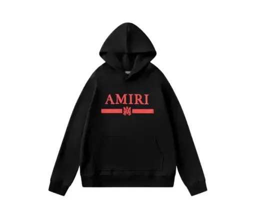 Amiri Classic Print Logo Red Black Hoodie