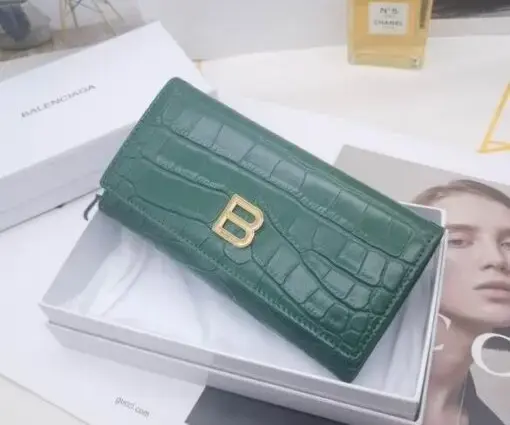 Balenciaga Wallet Crocodile Green