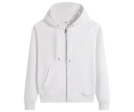 Ami Paris Ami De Coeur Zip-Up Hoodie White