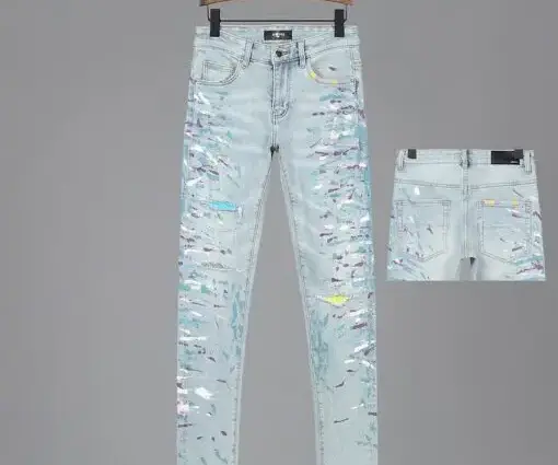 AMIRI Distressed Skinny Jeans White