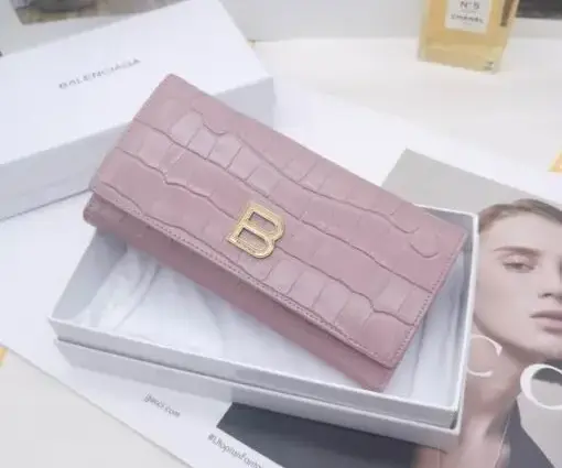 Balenciaga Wallet Crocodile Pink