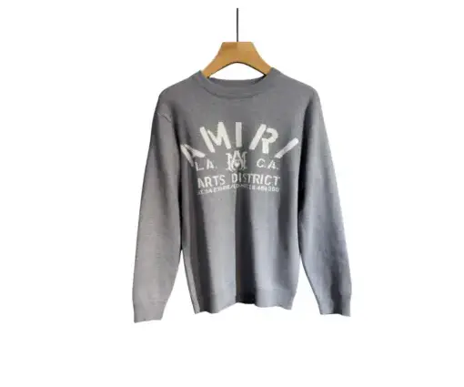 Amiri Arts District Crewneck Sweatshirt Grey Cotton knit
