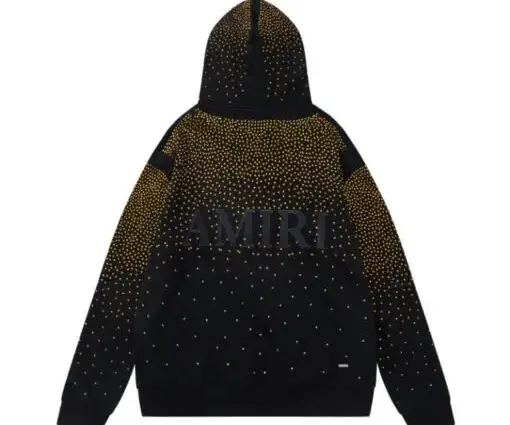 Alternative view of Amiri Crystal Embellished Hooded Cotton Sweatshirt Black