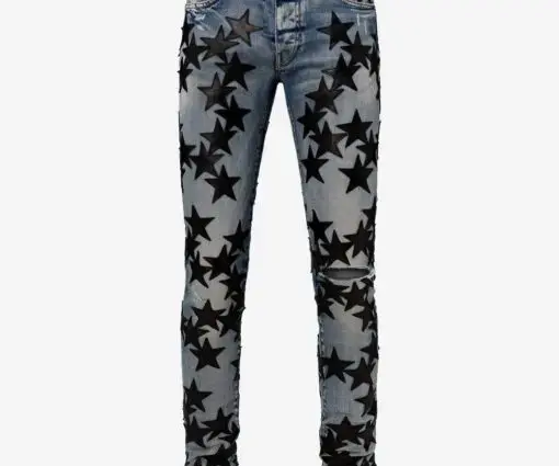 Amiri Chemist Leather Stars Jeans
