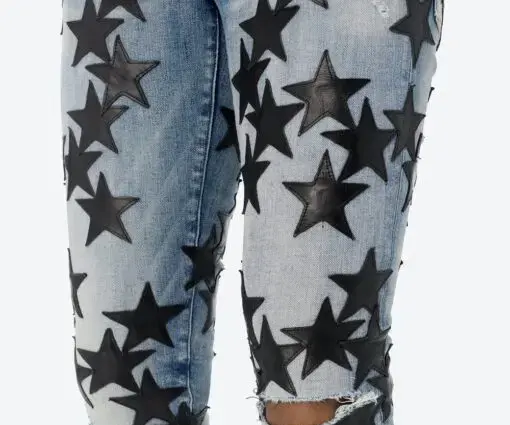 Alternative view of Amiri Chemist Leather Stars Jeans