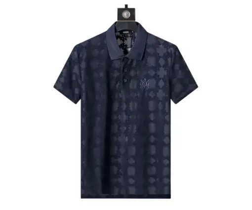 Amiri Terry Jacquard Fabric Polo Shirt Royal Blue