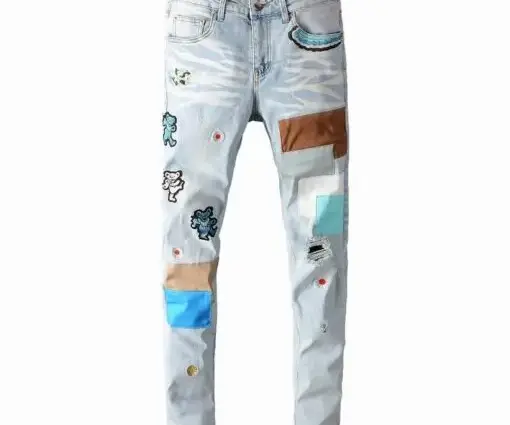 Amiri Ripped Biker Jeans White