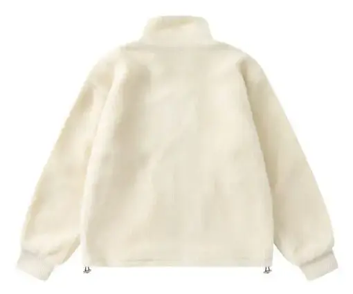 Alternative view of Amiri Bones Appliqued Logo Embroidered Fleece Jacket Cream